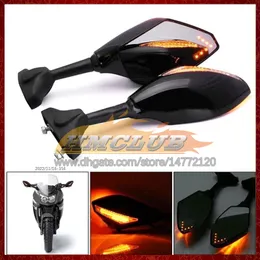 2 X Moto LED Indicatori di direzione Specchietti laterali per YAMAHA YZF R6 R 6 YZFR6 YZF-R6 17 18 19 20 21 2017 2018 2019 2020 Indicatori di direzione in carbonio Specchietto retrovisore COOL 6 colori