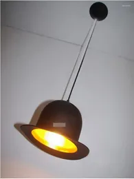 Chandeliers 1PCS/LOT Square Hat Chandelier Black Shell Color Pendant Aluminum Led Lighting 220V Modern Lamp