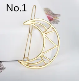 Clips de cabello Fashion Vintage Women Gold Silver Alloy Hollow Out Animals Moon Key Style Barrettes Hair Jewelry7528248