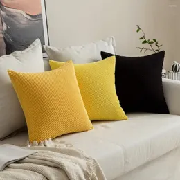Fodera per cuscino in velluto a coste per divano del soggiorno Decorativo quadrato in tinta unita Housse De Coussin Home Decor