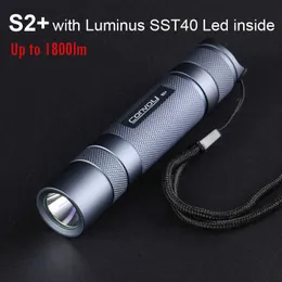 Latarki pochodni konwoju s2 plus wysoka potężna latarka z Luminus SST40 LED mini 18650 Torch 1800LM Lanterna przenośny obóz roboczy Flash Light 0109