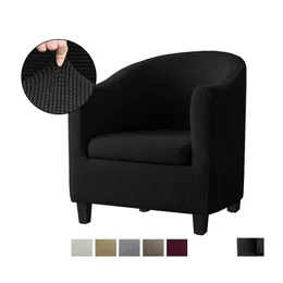 Pokrywa krzesła Jacquard Club Er Stretch Arm Sliper Solid Color Tub Sofa Protector Allinclusive Eque ers upuść dostawa domu ogród dhtlh