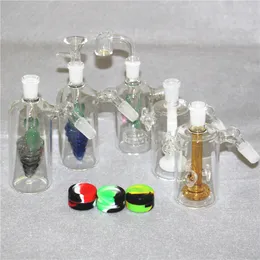 6 Stile, bunt, 14 mm, 18 mm, Glas-Aschenfänger, Perc-Glas-Aschenfänger, 45 90 Grad, mit Schüssel, Quarz-Bangers