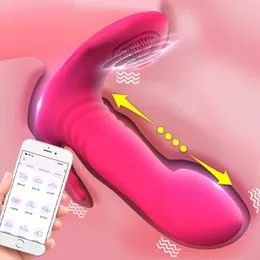 Articoli di bellezza Indossare Dildo Telescopico Vibratore Giocattoli sexy Per coppia Orgasmo Masturbatore Telecomando senza fili Mutandine Vibratori Donne