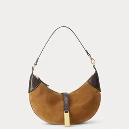 Kvällspåsar Half Moon Poloc axelväskor Ponny Suede Leather Large Mini Designer Womens Tote Handväskor Koppling Handväskor 2023 Ny designerväska