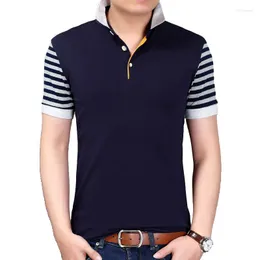 Men's Polos Brand Cotton Polo Shirt Fashion Striped Ing Short Sleeve Camisa Men Slim Fit Summer Tops Tees Size M-5XL