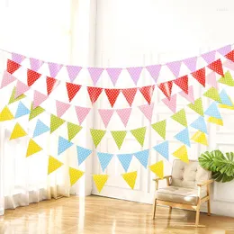 Party Decoration Color Dots Banners For Birthday Bunting Pennant Baby Shower Wedding Festival Christmas Year Flags Decorations Garlands