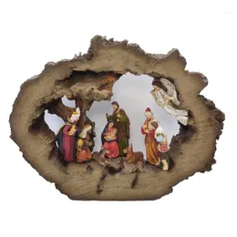 装飾的な置物ゼイトンのキリスト降誕シーンセット聖なる家族の置物の家庭装飾キリストイエス像メアリージョセフミニチュア彫刻