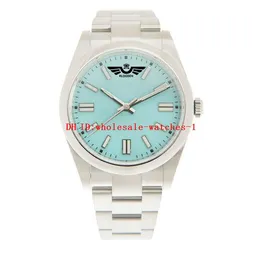 8 Style Classic Men's Watch 124300 41mm Watches Turquoise blue Dial luminous Automatic Mechanical Crescent Bezel Stainless Steel Wristwatch