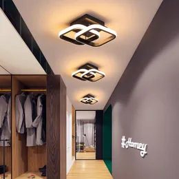 Luzes de teto Lâmpadas modernas luminárias LEDs Luminárias de varanda clara de corredor preto branco pequeno para sala de estar quarto