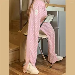 Kvinnor Pants Casual Korean Harajuku Fashion Y2k Clothes Hippie Elastic High midja Chic Baggy Emo Elegant Techwear Trousers Women