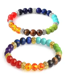 Yoga 7 Bracelet de chakra Reiki Oraci￳n de piedra natural Pulseras Pulseras Joyas inspiradoras para mujeres Men Gift8653970