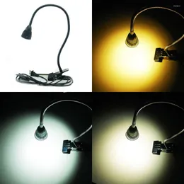 Tischlampen LED-Lampe mit Cliphalter Eu / US Flexibler Schreibtisch Nachttisch Lampada Bett Leselicht für Schlafzimmer Wohnzimmer Dekoration