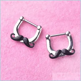 Nose Rings Studs False Noses Stud Beard Stainless Steel Ring Noseclip Fashion Trend Nasal Clip Puncture Jewelry Ornament 3 5Ll Y2 Dhk9P