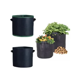 Ekiciler Potlar 130 galon büyüyen çantalar Ağır hizmet tipi kalınlaşmış, kulplarla Damla Damlası Ev Bahçe Veranda Çim Malzemeleri DH4BC