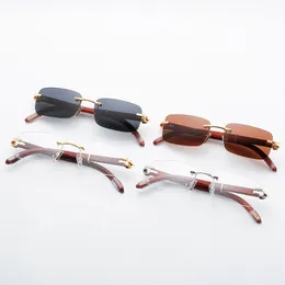 Retro Designer Sunglasses Sunnenbrille Glasses de luxo masculino Leitura sem aro Reading Sonnenbrille Clear Black Blue Sport Shades Buffalo Horn Sun Glasses