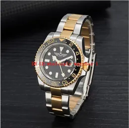 13 스타일의 클래식 남자 시계 GMT II 116713 40mm 블랙 다이얼 세라믹 베젤 자동 기계 운동 Montre de Luxe Two Tone Gold