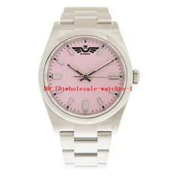 8 Style Classic Men's Watch 124300 41mm Watches Candy Pink Dial Luminous Automatic Mechanical Crescent Bezel rostfritt stål armbandsur