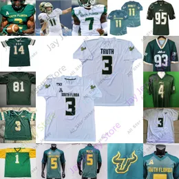 Football Jerseys USF South Florida Football Jersey NCAA College Juwuan Brown Kelley Joiner Jr. Bryce Miller Jacob Mathis Johnson Battie Brown Grier