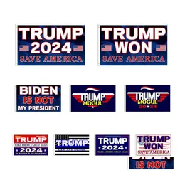 Banner Flags 3x5 ft Trump ha vinto bandiera 2024 Elezione Donald the Mog Save America 150x90 cm Delivery Delivery Home Garden Festive Party Supplie Dh8HW