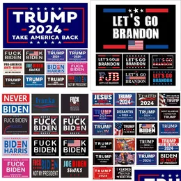 Bannerflaggor 3 5ft Lets Go Brandon Flag 90 150cm Trump 2024 Utomhus inomhus Small Garden Wholesale Drop Delivery Home Festive Party Su Dhhwi