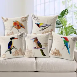 Pillow Slow Soul Nordic Retro Parrot Cover Animal Printed Decorative Case For Sofa Funda Cojin Capa De Almofada