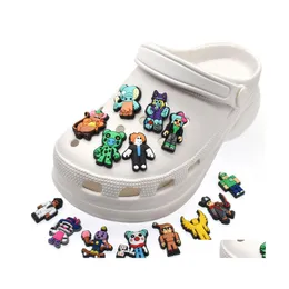 Ayakkabı Parçaları Aksesuarlar Tetik Çocukluk Anıları Oyun Boy Robot Karikatür Croc PVC Dekorasyon Toka Yumuşak Kauçuk Clog Hızlı DH0TL