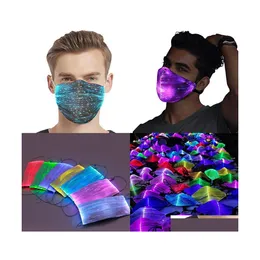Party Masks Halloween Luminous Mask med PM2.5 Filter 7 Färger Glödande Led Face For Christmas Festival Masquerad Rave Drop Delivery Dhgeu