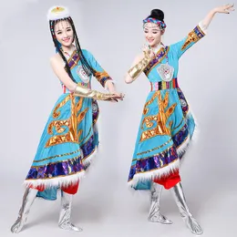 Stage Wear Mongolian Tibet Style Ethnic Costume Performance Clothing Festival Party Dress Folk Dance