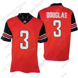 كرة القدم الفانيلة الحرية النيران كرة القدم القميص NCAA College Demario Douglas الحجم الأحمر S-3XL