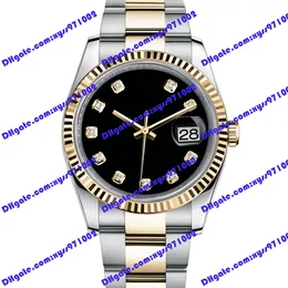 Relógio masculino de fábrica de alta qualidade 2813 Relógio mecânico automático 116233 36mm Dial preto Dial de aço inoxidável Sapphire Glass Wristwatch Diamonds Watches