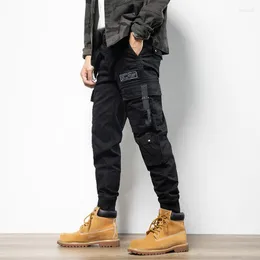 Herrbyxor modedesigner män jeans multi fickor casual last hombre pantalones streetwear hip hop joggers overalls tech wear