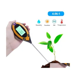 Medidores de pH 4 em 1 Testador de solo Medidor digital Monitor de umidade Term) Luz solar para plantas de jardinagem Agricultura1 Drop Delivery Office DHKYV