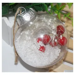 Juldekorationer Santa Clear Bauble Ornament Gift Transparent Ball For Romantic Plastic Tree Home Decor Drop Delivery Garden Fe Dhqln