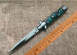 9 tum USA Style Italien Automatisk vikkniv 440 Stålblad Abalonskalhandtag Camping utomhus Självförsvar Tool EDC Knives
