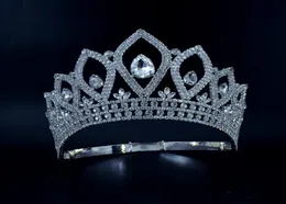 Rhinestone korony Tiaras Lager Regulowany Miss Pageant Królowa Ślub Ślubna Princess Party Prom Night Clup Show Emerwear 2829105
