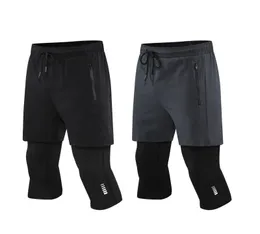 Shorts masculinos verão camuflando calças masculinas 2 em 1 treino em ginástica ginástica academia de ginástica elástica Quickdry Elastic Men Legging 230109