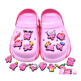 Schoenonderdelen accessoires charmes groothandel jeugdherinneringen roze elf schattige ees game cartoon croc pvc decoratie gesp zacht rubber c dhxur
