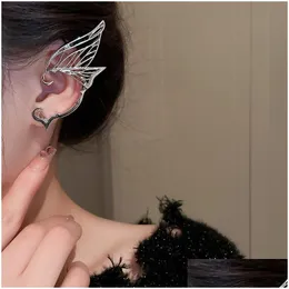 Ушная манжетка модные украшения S925 Sier Butterfly Ees Серьги -шпильки металлические уши с доставкой капли dhxu5