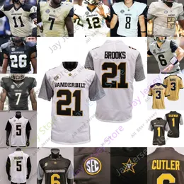 Футбольные майки 2020 Custom Vanderbilt Commodores Football Jersey College 87 Мэтьюз 74 Крис Уильямс 2 Дейс Уоллес 21 Keyon Brooks 32 Сара Фуллер