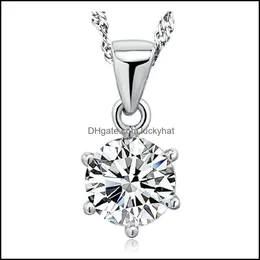 Pendant Necklaces Woman Sier Necklace Items Crystal 6 Claw Diamond Statement Charms 5913 Drop Delivery Jewelry Pendants Otuu0
