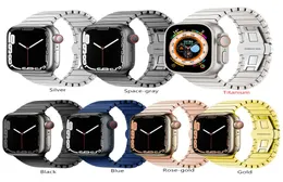Tiras inteligentes A￧o inoxid￡vel Titanium Color Butterfly Strap Starlight Band para Apple Watch 8 Ultra 49mm Watchband para iwatch Serie1008484