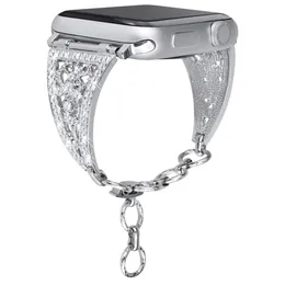 Luxus Diamant Damen Armband für Apple Watch Band Serie 8 7 6 SE 5 4 3 Mode Metallarmband iwatch Ultra 49mm 41mm 45mm 40mm 44mm Kettengürtel Hübsches Geschenk