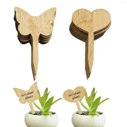Decorazioni da giardino 30 pezzi di pennarelli in legno in punta di etichette per piante a forma di cuore/farfalla e tag vegetali per interni all'aperto