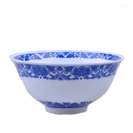 그릇 1pcs 중국 스타일 세라믹 그릇 파란색과 흰색 도자기 쌀 주방 식기 용기 용기