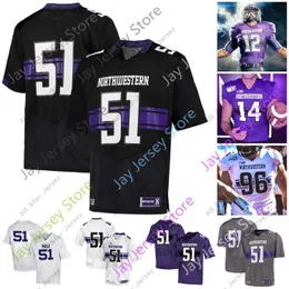 Fotbollströjor fotbollströjor nordvästra Wildcats Football Jersey NCAA College Aidan Smith Hunter Johnson Riley Lees Joe Gaziano Alex Miller McGowan