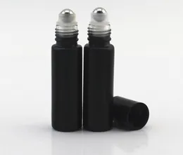 1/3oz svarta dofter rullar på glasflaska eterisk oljemetallrullkula 100 st 10 ml