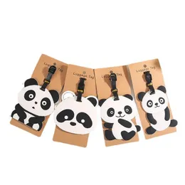 الحفلة لصالح الإبداع PVC Panda Lage Tag Ceychain Cartoable Cartoon Travel Label Keyring Drop Droviour Home Garden Supplies Eve Dhqyk