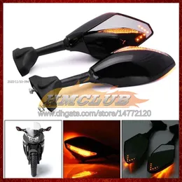 2 x MOTORCYCLE LED Turn Lights Side Mirrors For Honda CBR600FS CBR600 CBR 600 F4 600F4 FS CBR600F4 99 00 1999 2000 Kol Turn Signal Indicators Rearview Mirror 6 Färger