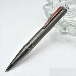 Ballpoint Pens Gray High / Quality Black Pen Roller Ball مع ترويج قرطاسية Office Crystal Head For Business Drop Delive dhrtj